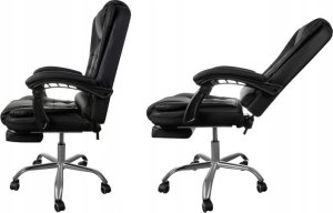 Krzesło biurowe Fotel biurowy z podnóżkiem czarny 12