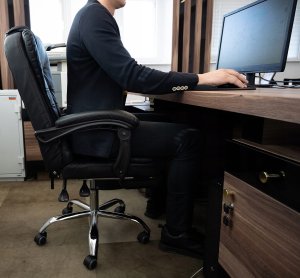 Krzesło biurowe Fotel biurowy z podnóżkiem czarny 13