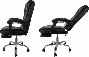 Krzesło biurowe Fotel biurowy z podnóżkiem czarny 15