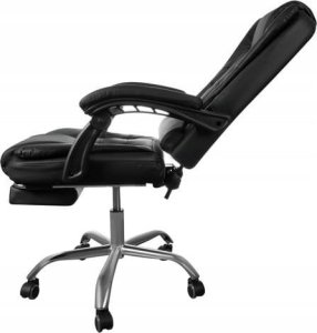 Krzesło biurowe Fotel biurowy z podnóżkiem czarny 8