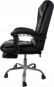 Krzesło biurowe Fotel biurowy z podnóżkiem czarny 9