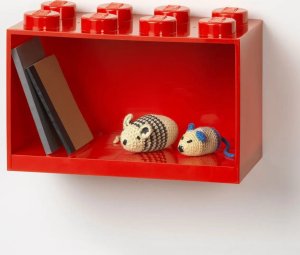 LEGO - Półka w kształcie klocka z ośmioma wypustkami - Czerwona 2