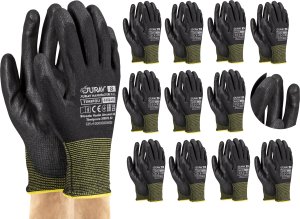 Rękawice Robocze Czarne J-TIMIPOLI_BB - 12 Par (10 - XL) 8