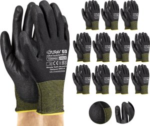 Rękawice Robocze Czarne J-TIMIPOLI_BB - 12 Par (10 - XL) 9