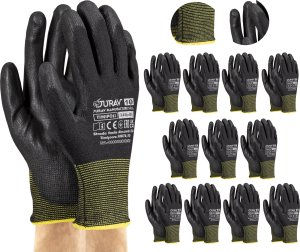 Rękawice Robocze Czarne J-TIMIPOLI_BB - 12 Par (7 - S) 9