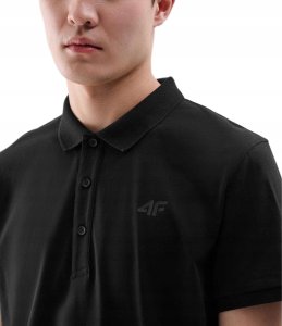 KOSZULKA 4F POLÓWKA POLO MĘSKA KOSZULKA Z KOŁNIERZYKIEM CZARNA TSM367 r. L 5