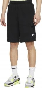 KRÓTKIE SPODENKI NIKE MĘSKIE BAWEŁNIANE CZARNE SZORTY DD7014 010 r. S 1