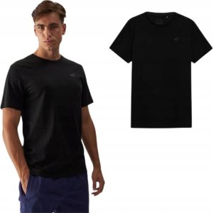 KOSZULKA MĘSKA 4F GŁADKA TSHIRT CZARNY BAWEŁNA PREZENT r. S 4