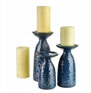 YARINE BLUE Świecznik 11x10x20cm 2