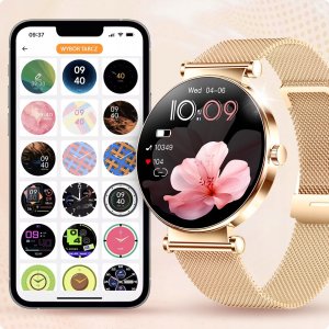 SMARTWATCH ZEGAREK DLA KOBIETY ROZMOWY MENU PL ZDROWIE ZESTAW DWÓCH PASKÓW 11