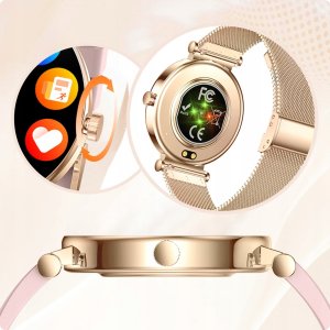 SMARTWATCH ZEGAREK DLA KOBIETY ROZMOWY MENU PL ZDROWIE ZESTAW DWÓCH PASKÓW 13