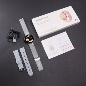 SMARTWATCH ZEGAREK DLA KOBIETY ROZMOWY MENU PL ZDROWIE ZESTAW DWÓCH PASKÓW 7