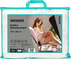 Kołdra antyalergiczna całoroczna140200cm Biała z botanicznym nadrukiem 2