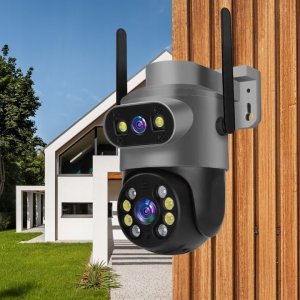 ZEWNĘTRZNA PODWÓJNA KAMERA OBROTOWA Ultra HD 8MPX WIFI IP SMART DETEKCJA 4K [ZC-06] 3