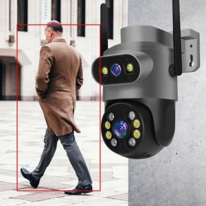 ZEWNĘTRZNA PODWÓJNA KAMERA OBROTOWA Ultra HD 8MPX WIFI IP SMART DETEKCJA 4K [ZC-06] 5