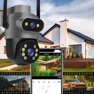 ZEWNĘTRZNA PODWÓJNA KAMERA OBROTOWA Ultra HD 8MPX WIFI IP SMART DETEKCJA 4K [ZC-06] 6