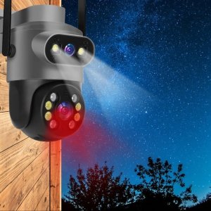 ZEWNĘTRZNA PODWÓJNA KAMERA OBROTOWA Ultra HD 8MPX WIFI IP SMART DETEKCJA 4K [ZC-06] 7