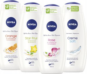 NIVEA żel płyn pod prysznic damski zestaw 4x500ml 1