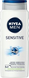 NIVEA MEN SENSITIVE Żel pod prysznic do mycia męski 500ml x4 + Kosmetyczka 1