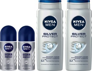 NIVEA MEN SILVER PROTECT Antyperspirant męski 50ml + Żel pod prysznic 500ml 1