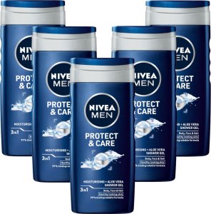 NIVEA PROTECT CARE Żel pod prysznic męski płyn do mycia zestaw 250ml x 5 1