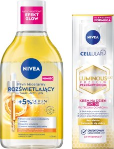 NIVEA Płyn micelarny z 5% serum 500ml + LUMINOUS Krem na przebarwienia 40ml 1