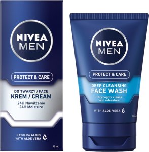 NIVEA MEN PROTECT Żel do mycia 100ml + Krem nawilżający do twarzy 75ml 1