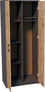 Meble-Bestseller Szafa Dwudrzwiowa Sz05 Grafit-Wotan 193x85x55 cm 3