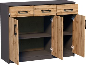 Meble-Bestseller Komoda K023 Grafit-Wotan 85x110x35 cm 3