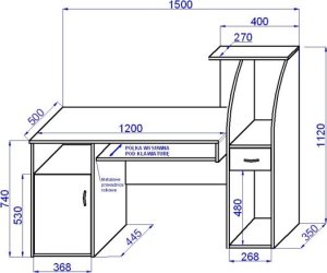 Biurko Bestseller B003 Dąb Sonoma 150x50 cm 3