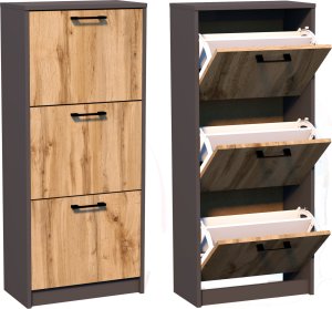Meble-Bestseller Szafka na buty K024 Grafit-Wotan 116x50x28 cm 1