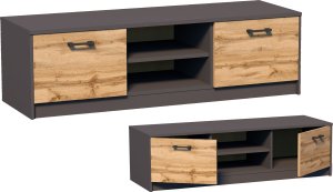 Meble-Bestseller Komoda RTV K029 Grafit-Wotan 36x120x41 cm 1