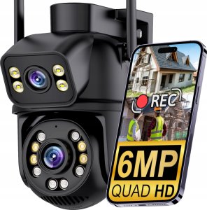 PODWÓJNA KAMERA OBROTOWA WIFI IP SMART ZEWNĘTRZNA 6MPX DETEKCJA 4K ALARM [K-15] 1