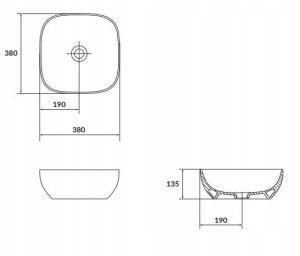 UMYWALKA NABLATOWA LARGA KWADRATOWA (38X38) NIEBIESKI MAT BOX 3