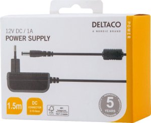 Deltaco PS12-10B, Universal, Indoor, 100-240 V, 50/60 Hz, 12 V, AC-to-DC 4