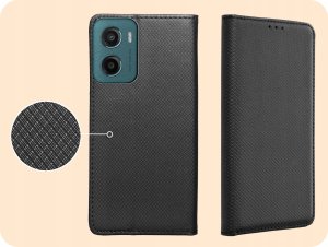 Hello Case ETUI Z KLAPKĄ DO MOTOROLA MOTO G05 / G15 / E15 CZARNE ZAMYKANE MAGNETYCZNE 4