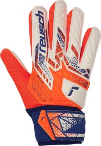 Rękawice bramkarskie Reusch Attrakt Starter Solid Junior biało-pomarańczowe 5572513 2500 7,5 2