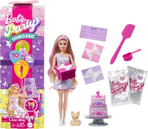„Barbie Party Unboxed Reveal“ siurprizų rinkinys - šviesiaplaukė lėlė 1