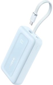 Anker | Power Bank with Built-In USB-C Cable | A1688031 | 10000 mAh | 30W Output | Blue 1
