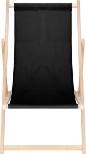 Leżak ogrodowy, drewniany z 3-stopniową regulacją, plażowy, balkonowy, czarny UNIWERSALNY 13