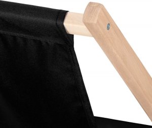 Leżak ogrodowy, drewniany z 3-stopniową regulacją, plażowy, balkonowy, czarny UNIWERSALNY 19