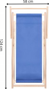 Leżak ogrodowy, drewniany z 3-stopniową regulacją, plażowy, balkonowy, niebieski UNIWERSALNY 2