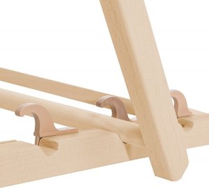 Leżak ogrodowy, drewniany z 3-stopniową regulacją, plażowy, balkonowy, niebieski UNIWERSALNY 4