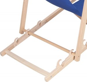 Leżak ogrodowy, drewniany z 3-stopniową regulacją, plażowy, balkonowy, niebieski UNIWERSALNY 8