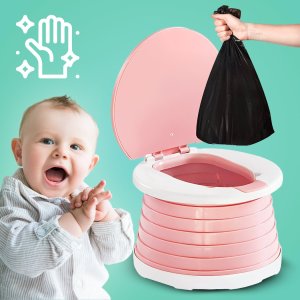 Składany nocnik turystyczny dla dzieci Heckermann Toaleta turystyczna Różowy 5