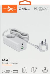 Ładowarka Sieciowa Gan Evo 65W 2 Xusb-C+Usb+230V 11
