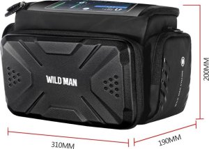 WILDMAN sakwa rowerowa na kierownicę na zamek GS6 4L ( 4" - 7") czarna 4