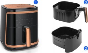 Frytkownica Beztłuszczowa Ava Gold 7L 1900W Air Fryer Xl Frytownica Lcd 11