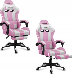 Fotel Gamingowy Obrotowy Gracza Z Podnóżkiem Huzaro Force 4.7 Pink Mesh 1