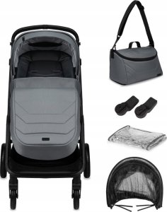 Wózek Spacerowy Gondola 2W1 - Momi Giselle Szary - Adaptery Torba Akcesoria 3